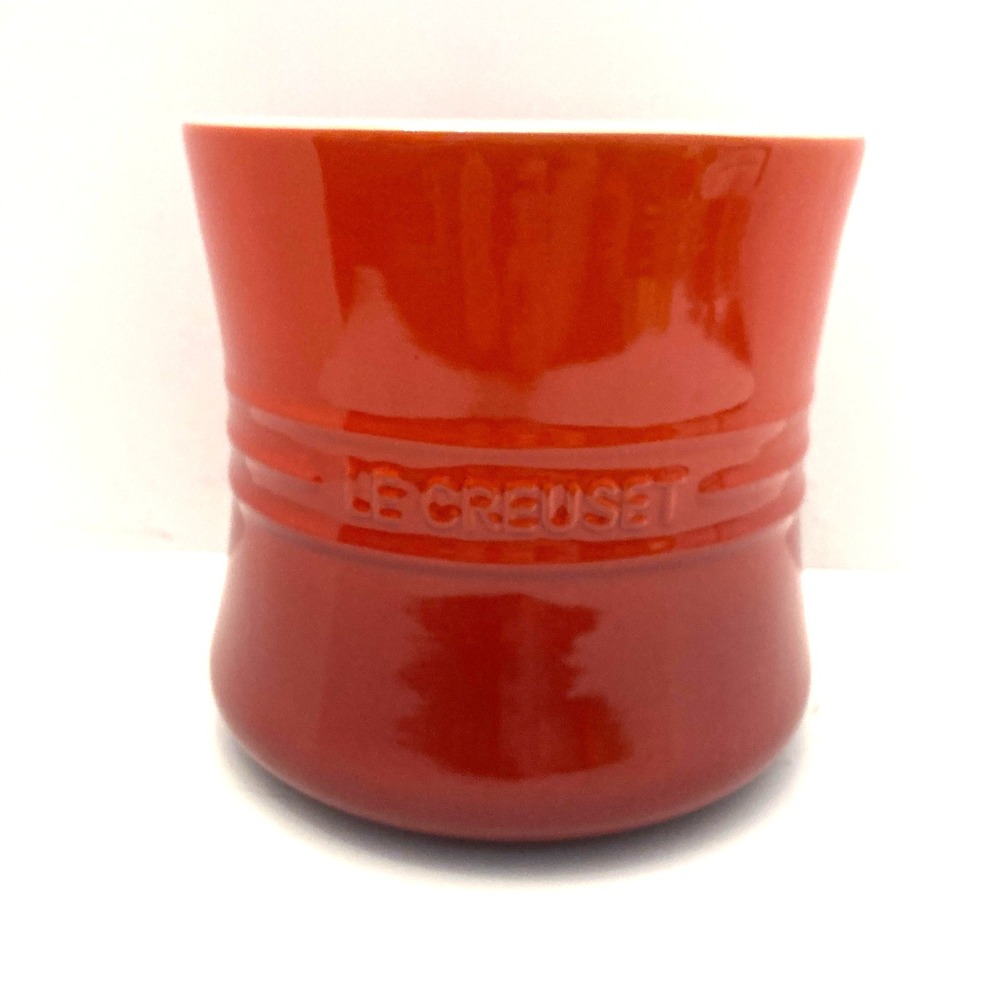 Le Creuset Utensil Crock Holder Ceramic Red Orange Ombre 6.25" High 2.3L
